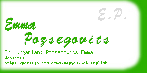 emma pozsegovits business card